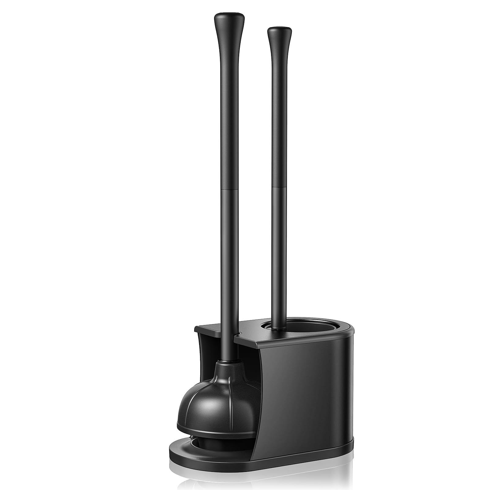 Toilet Plunger and Brush Set 2-in-1 Stainless Steel Black-1 for Bathroom Cleaning