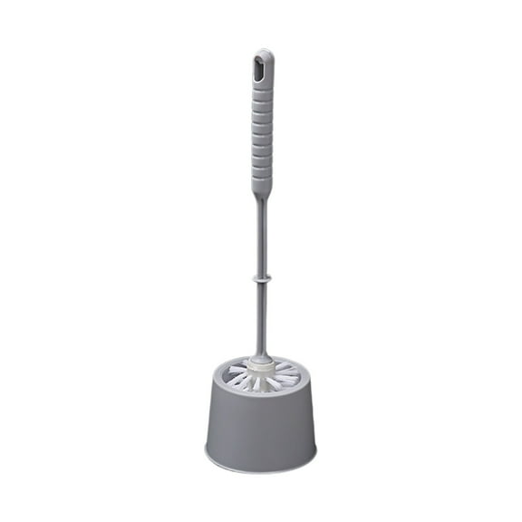 Toilet Plunger and Brush Set, Toilet Plunger and Bowl Brush Combo, Toilet Brush Holders, Floor Standing/Wall Mounted, Comfortable Handle, Soft Bristles, for Bathroom Cleaning - Gray
