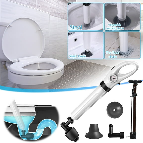 Toilet Plunger, Drain Clog Remover, High Pressure Air Drain Blaster Real-Time Barometer Plunge Blaster Multi-Drain Unclogger for Toilets, Plungers for Bathroom, Sink, Floor, Kitchen Clogged Under $20