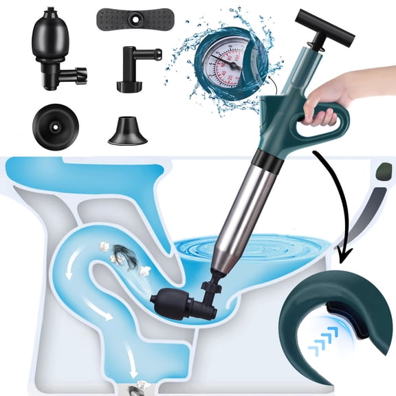 Toilet Plunger, Drain Clog remover, Plungers for Bathroom, Drain Snake, Air Drain Blaster with Real-Time(Newly Upgraded)