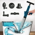 thumbnail image 1 of Toilet Plunger, High Pressure Drain Unclogging Tool, Plungers for Bathroom, Floor, Shower, Kitchen Heavy Duty, Multi-Purpose Air Pump Plunger for Toilet, Toilet Snakes for Hair Clog Remover(Green), 1 of 8