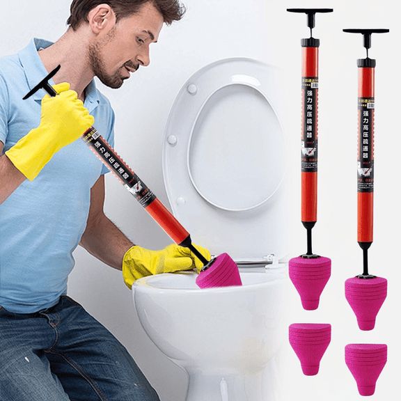 Toilet Plunger, High-Pressure Plungers for Bathroom, Powerful Air Drain Unclogger & Heavy-Duty Clog Remover for Bathroom Drains, and Clogged Pipes