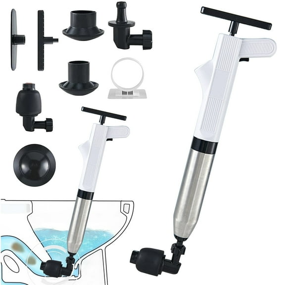 Toilet Plunger Set High Pressure Air Plunger Drain Clog Remover Plungers For Bathroom Drain With Real Time Barometer For Toilet Unclogger Kitchen Shower Pipe