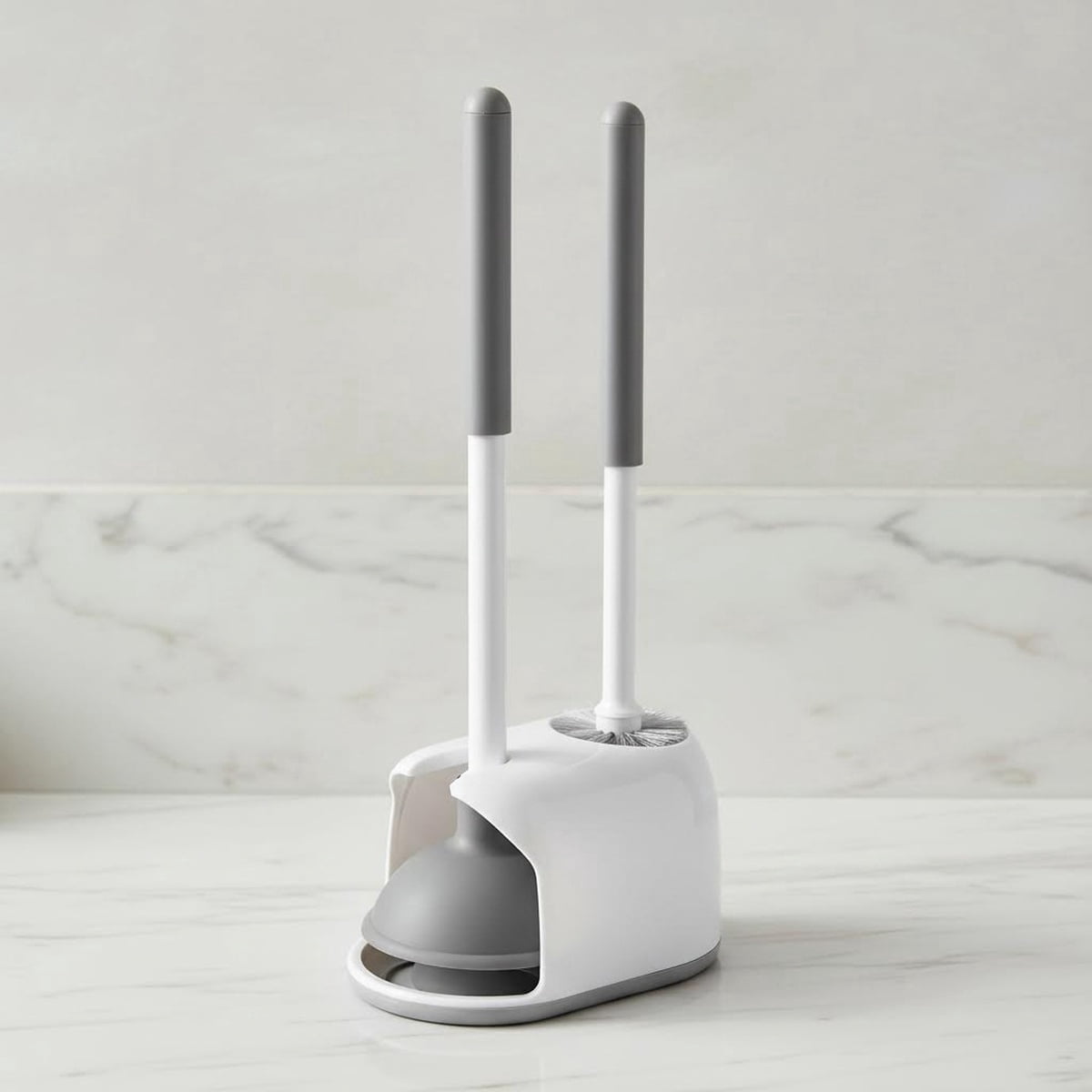 Toilet Plunger and Brush, 2 in 1 Toilet Bowl Brush Plunger Set with Holder and Caddy Stand