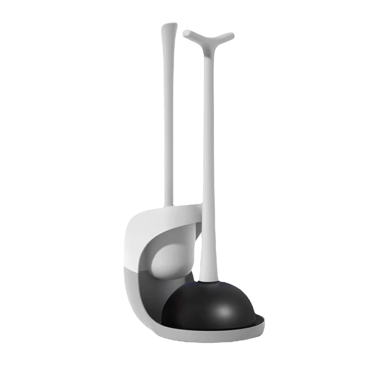 Toilet Plunger and Brush Bowl Brush and Heavy Duty Toilet Plunger Set with Stand-in-1 Bathroom Cleaning Combo with Modern Stand