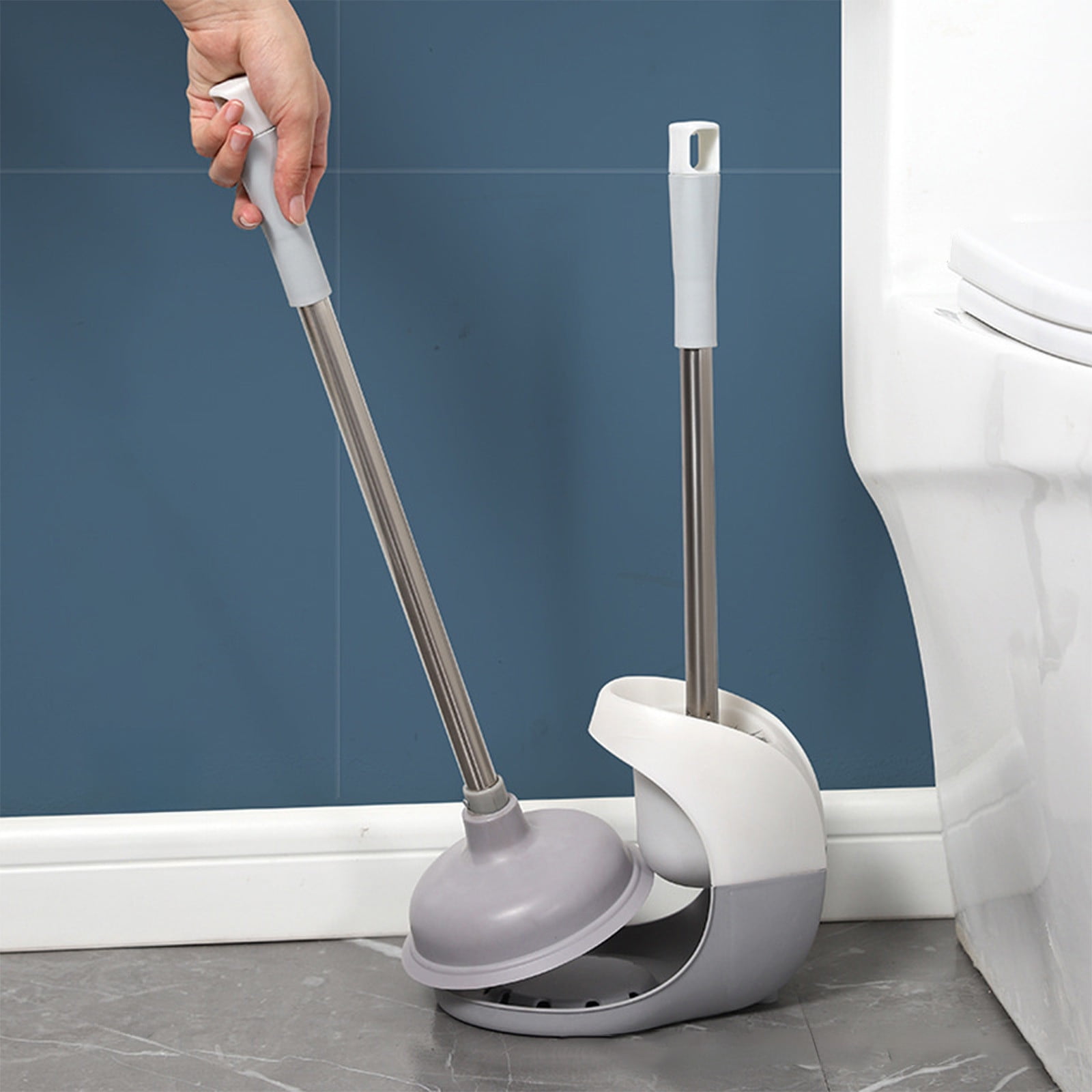 Toilet Plunger with Holder,Plungers for Bathroom with Holder,Heavy Duty ...