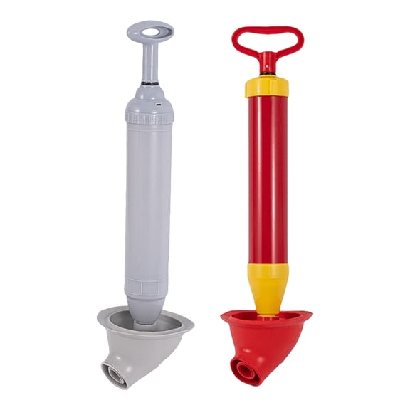 Toilet Plunger with Pointed Suction Cup Heavy Duty Rubber Head for Drain Clog Removal Multi Surface Use Gray