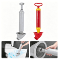 thumbnail image 1 of Toilet Plunger with Pointed Tip, Sink and Drain Unclogging Tool, Rubber Suction Cup for Clog Removal 19 Inch Gray, 1 of 6