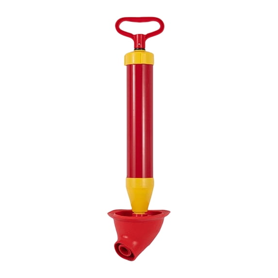 Toilet Plunger with Pointed Tip, Sink and Drain Unclogging Tool, Rubber Suction Cup for Clog Removal 19 Inch Red