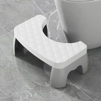 Toilet Poop Stool, Squatting Poop Foot Stool, Plastic Portable Bathroom Non-Slip Potty Step Stool, Stable Healthy Toilet Assistance Step Stool (White)