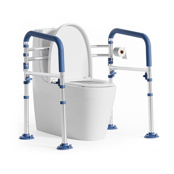 Loyoda Toilet Safety Rails, Adjustable Bathroom Toilet Frame for Elderly and Handicap, Supports up to 350Lb