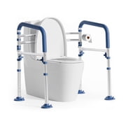 Loyoda Toilet Safety Rails, Adjustable Bathroom Toilet Frame for Elderly and Handicap, Supports up to 350Lb