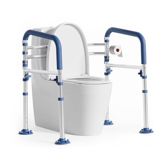 Loyoda Toilet Safety Rails, Adjustable Bathroom Toilet Frame for Elderly and Handicap, Supports up to 350Lb
