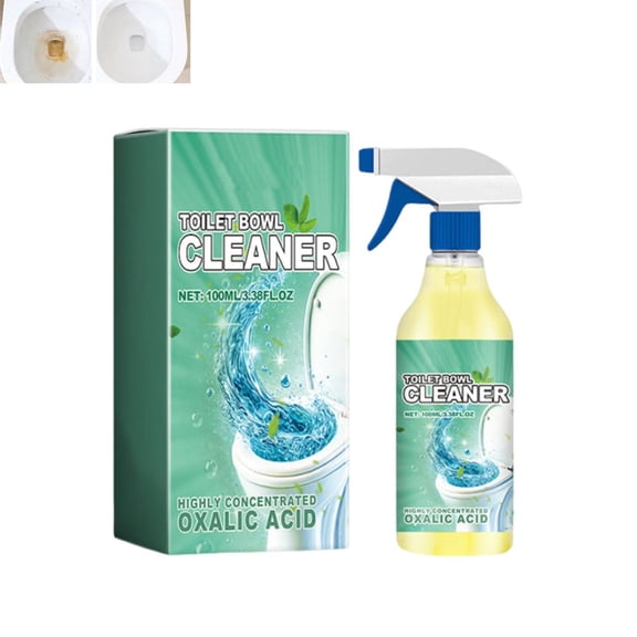 Toilet Refresh and Descale Cleaner, Upgraded Oxalic Acid Cleaner Spray, Multipurpose Stain Remover Spray For Bathtub, Porcelain, Tiles (1PCS)