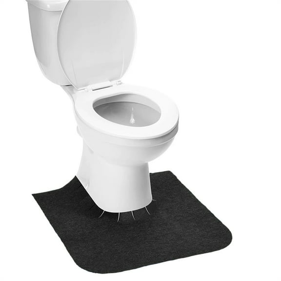 Toilet Rug Contour Bathroom Rug Bathroom Commode Contour Rug Super Water Absorption Non-Slip Thick Machine Wash and Easier to Dry Universal Rounded Commode Mats Absorbent Toilet Black