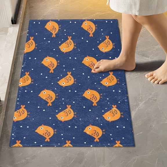 Toilet Rug Rectangle Bathroom Rugs Non-Slip Soft Plush Machine Washable Contour Bath Mat Birds in Night 24x16