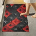 thumbnail image 1 of Toilet Rug Rectangle Bathroom Rugs Non-Slip Soft Plush Machine Washable Contour Bath Mat Card Royal Symbol Rhombus 24x16, 1 of 9