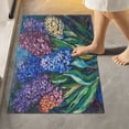 thumbnail image 1 of Toilet Rug Rectangle Bathroom Rugs Non-Slip Soft Plush Machine Washable Contour Bath Mat Color Hyacinths Flower 24x16, 1 of 9