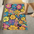 thumbnail image 1 of Toilet Rug Rectangle Bathroom Rugs Non-Slip Soft Plush Machine Washable Contour Bath Mat Colorful Cartoon Daisy Flowers 24x16, 1 of 9