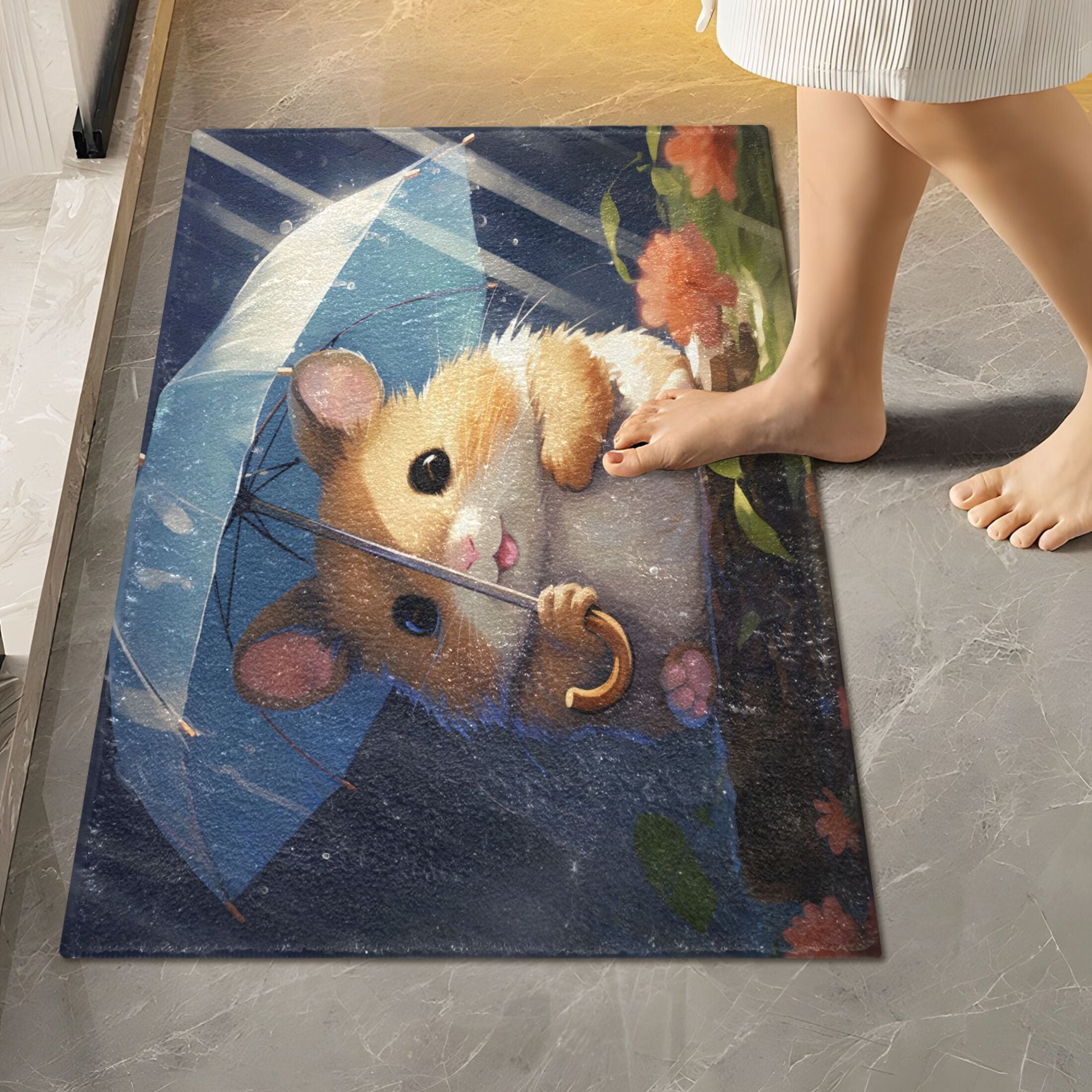 Image showcasing Toilet Rug Rectangle Bathroom Rugs Non-Slip Soft Plush Machine Washable ...