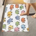 thumbnail image 1 of Toilet Rug Rectangle Bathroom Rugs Non-Slip Soft Plush Machine Washable Contour Bath Mat Elephants Line Art 24x16, 1 of 9