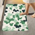 thumbnail image 1 of Toilet Rug Rectangle Bathroom Rugs Non-Slip Soft Plush Machine Washable Contour Bath Mat Green Camouflage Shapes 24x16, 1 of 9