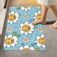 thumbnail image 1 of Toilet Rug Rectangle Bathroom Rugs Non-Slip Soft Plush Machine Washable Contour Bath Mat Happy Face Daisies Flower 24x16, 1 of 9