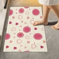 thumbnail image 1 of Toilet Rug Rectangle Bathroom Rugs Non-Slip Soft Plush Machine Washable Contour Bath Mat Heart and Dot 24x16, 1 of 9