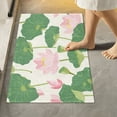 thumbnail image 1 of Toilet Rug Rectangle Bathroom Rugs Non-Slip Soft Plush Machine Washable Contour Bath Mat Lotus Flower with Leaf 24x16, 1 of 9