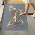 thumbnail image 1 of Toilet Rug Rectangle Bathroom Rugs Non-Slip Soft Plush Machine Washable Contour Bath Mat Luxury Butterfly 24x16, 1 of 9