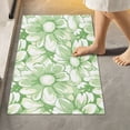 thumbnail image 1 of Toilet Rug Rectangle Bathroom Rugs Non-Slip Soft Plush Machine Washable Contour Bath Mat Retro White Green Flowers 24x16, 1 of 9