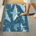 thumbnail image 1 of Toilet Rug Rectangle Bathroom Rugs Non-Slip Soft Plush Machine Washable Contour Bath Mat Sharks Fish in Sea 24x16, 1 of 9