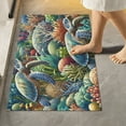 thumbnail image 1 of Toilet Rug Rectangle Bathroom Rugs Non-Slip Soft Plush Machine Washable Contour Bath Mat Turtle Plants Coral 24x16, 1 of 9