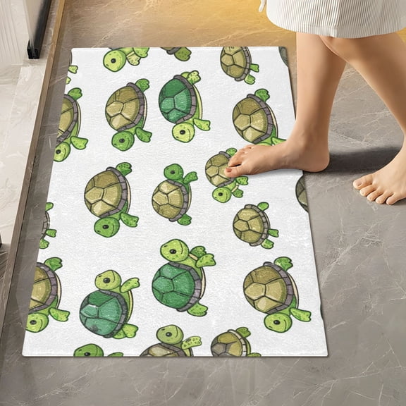 Toilet Rug Rectangle Bathroom Rugs Non-Slip Soft Plush Machine Washable Contour Bath Mat Various Cartoon Turtles 24x16