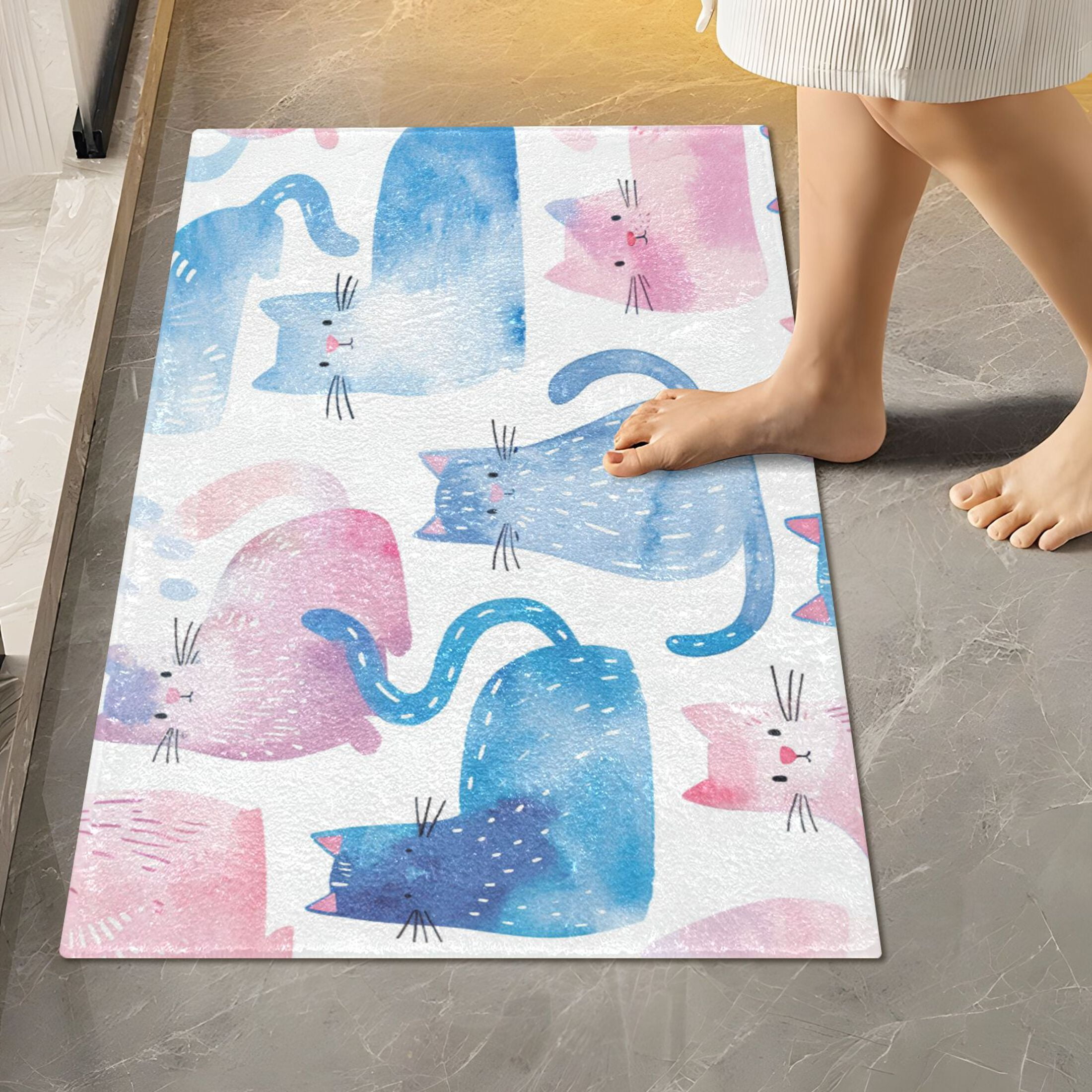 Toilet Rug Rectangle Bathroom Rugs Non-Slip Soft Plush Machine Washable ...