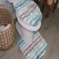 thumbnail image 1 of Toilet Rug Set of 2, Soft Microfiber Bathroom Mats with Contour Rug and Lid Cover, Absorbent & Quick Drying, Non-Slip, Machine Washable – 18x18, 20x20 for Toilet & Bathroom Turquoise, 1 of 3