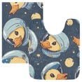 thumbnail image 1 of Toilet Rug Set Non-Slip Bathroom Rugs Soft Plush Machine Washable Contour Bath Mat Cute Astronaut Duck Head 24x20/24x16, 1 of 9