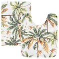 thumbnail image 1 of Toilet Rug Set Non-Slip Bathroom Rugs Soft Plush Machine Washable Contour Bath Mat Palm Tree Leaf 24x20/24x16, 1 of 9