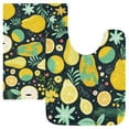 thumbnail image 1 of Toilet Rug Set Non-Slip Bathroom Rugs Soft Plush Machine Washable Contour Bath Mat Pear Orange Orange Flower 24x20/24x16, 1 of 9