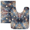 thumbnail image 1 of Toilet Rug Set Non-Slip Bathroom Rugs Soft Plush Machine Washable Contour Bath Mat Planetary Celestial Sky 24x20/24x16, 1 of 9