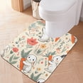 thumbnail image 1 of Toilet Rug U-Shaped Bathroom Rugs Non-Slip Soft Plush Machine Washable Contour Bath Mat Cartoon Rabbit Carrot Flower 24x20, 1 of 9