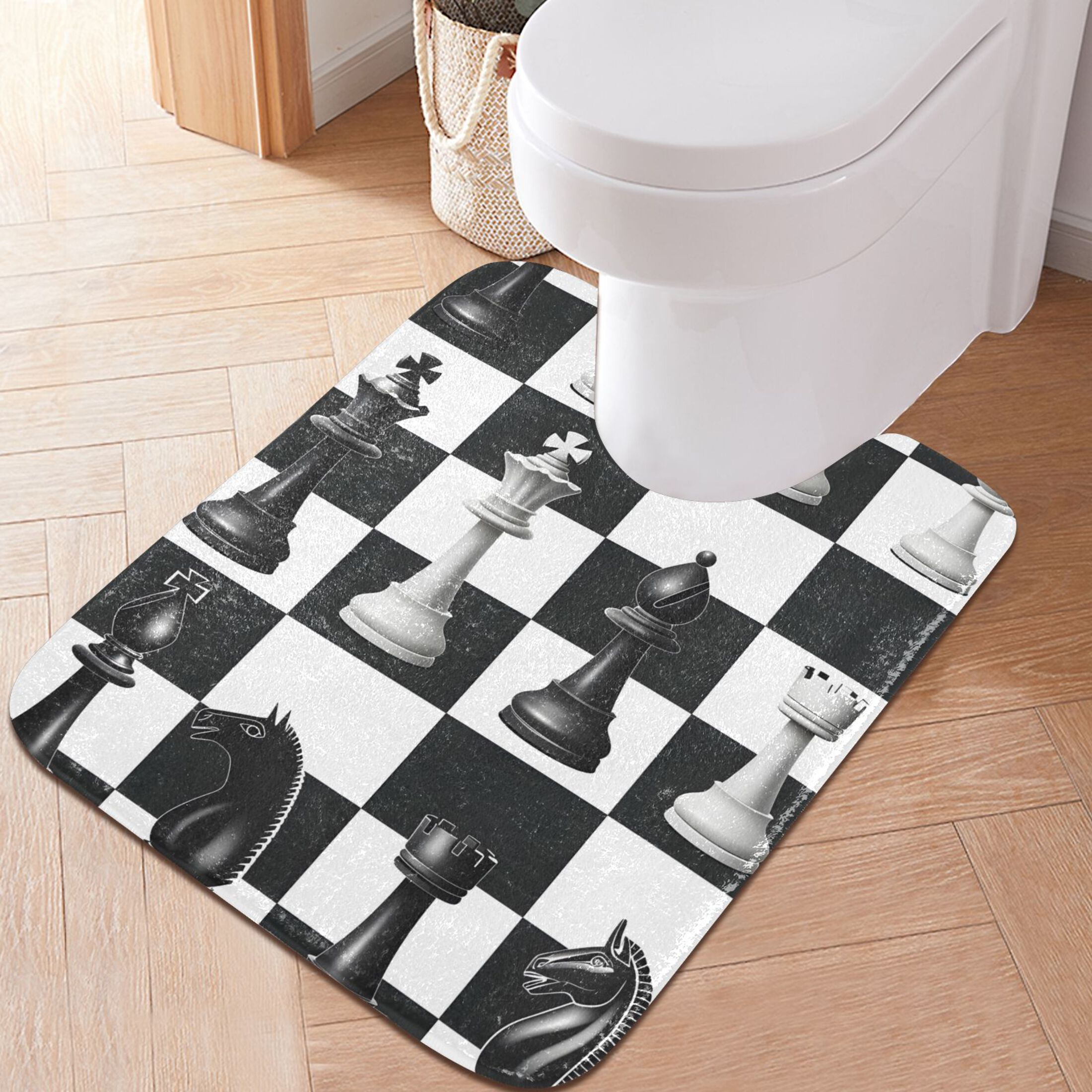 Uti Rugs Toilet Rug U-Shaped Bathroom Rugs Non-Slip Soft Plush Machine Washable ...