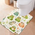 thumbnail image 1 of Toilet Rug U-Shaped Bathroom Rugs Non-Slip Soft Plush Machine Washable Contour Bath Mat Cute Frogs with Leaf 24x20, 1 of 9