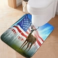 thumbnail image 1 of Toilet Rug U-Shaped Bathroom Rugs Non-Slip Soft Plush Machine Washable Contour Bath Mat Deer and American Flag 24x20, 1 of 9