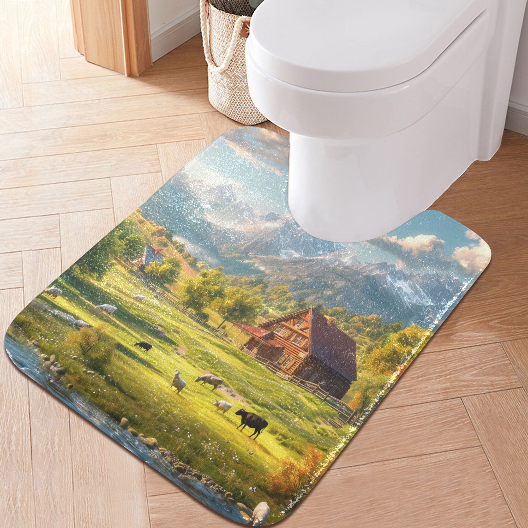 Uti Rugs Toilet Rug U-Shaped Bathroom Rugs Non-Slip Soft Plush Machine Washable ...