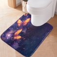 thumbnail image 1 of Toilet Rug U-Shaped Bathroom Rugs Non-Slip Soft Plush Machine Washable Contour Bath Mat Glow Light Butterflies 24x20, 1 of 9