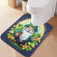 thumbnail image 1 of Toilet Rug U-Shaped Bathroom Rugs Non-Slip Soft Plush Machine Washable Contour Bath Mat Gnomes and Green Plant 24x20, 1 of 9