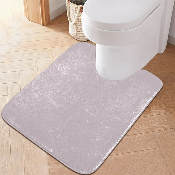 Toilet Rug U-Shaped Bathroom Rugs Non-Slip Soft Plush Machine Washable Contour Bath Mat Grayish Lavender 24x20
