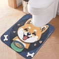 thumbnail image 1 of Toilet Rug U-Shaped Bathroom Rugs Non-Slip Soft Plush Machine Washable Contour Bath Mat Happy Chai Dog 24x20, 1 of 9