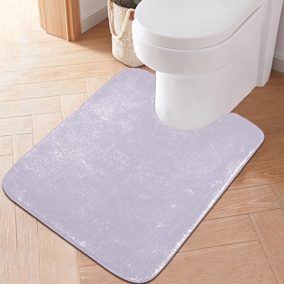 Toilet Rug U-Shaped Bathroom Rugs Non-Slip Soft Plush Machine Washable Contour Bath Mat Light Purple 24x20